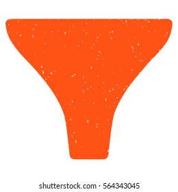 Filter grainy textured icon for overlay watermark stamps. Flat symbol with scratched texture. Dotted vector orange ink rubber seal stamp with grunge design on a white background.