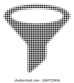 Filter halftone vector icon. Illustration style is dotted iconic Filter icon symbol on a white background. Halftone texture is round dots.