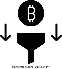 Symbol filtern. Bitcoin und Kryptowährung Zeichen und Symbol.