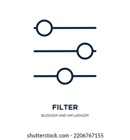 Filter Icon From Blogger And Influencer Collection. Thin Linear Filter, Lens, Camera Outline Icon Isolated On White Background. Line Vector Filter Sign, Symbol For Web And Mobile