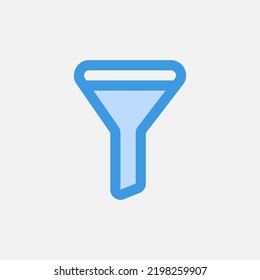 Icono de filtro en azul sobre la interfaz de usuario, uso para presentación de aplicaciones móviles del sitio web