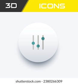 Filter-Icon, Control bars business 3D Icon editierbare Datei