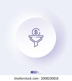 icono de filtro con colección cryptocurrency. Los iconos están diseñados en color completo, contorno, plano, glifos y líneas.   Funciona para web, móvil, interfaz de usuario y más. Ilustración vectorial.