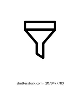 Icono de filtro Ilustración vectorial con embudo de símbolo, cono, filtrado, tubería para el negocio de la publicidad