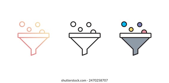 Filtrar diseño de iconos con fondo blanco ilustración de stock
