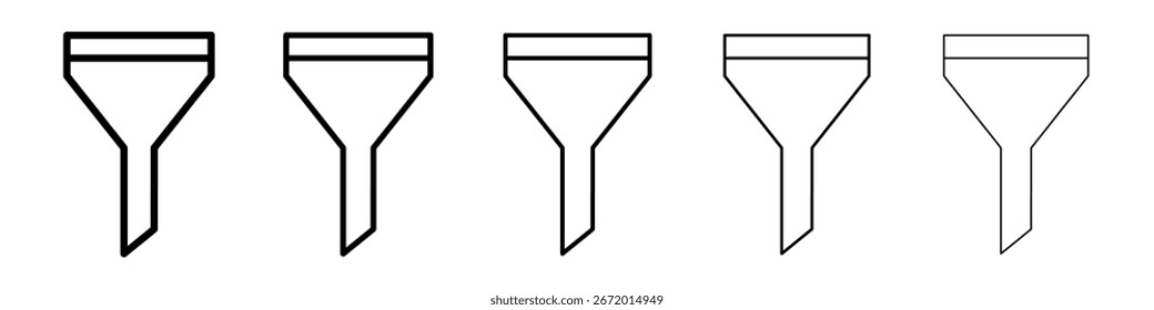 Filtern Sie Icon gefüllte flache Schild Konzept für Web-Design.