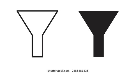 Icono de Filtrar plano logo en blanco y negro