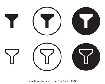 Filter icon, funnel icon, filtering icons, filter glyph icon marketing sales conversion filter vector symbol. isolated on white background.