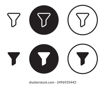 Filter icon, funnel icon, filtering icons, filter glyph icon marketing sales conversion filter vector symbol. isolated on white background.