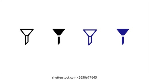Filter icon, funnel icon, filtering icons, filter glyph icon marketing sales conversion filter vector symbol. isolated on white background., vector Illustration 