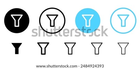 Filter icon, funnel icon, filtering icons, sorting icons - Ascending and descending sort icon sign - Filters icon button.