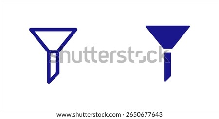 Filter icon, funnel icon, filtering icons, filter glyph icon marketing sales conversion filter vector symbol. isolated on white background., vector Illustration 