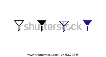 Filter icon, funnel icon, filtering icons, filter glyph icon marketing sales conversion filter vector symbol. isolated on white background., vector Illustration 