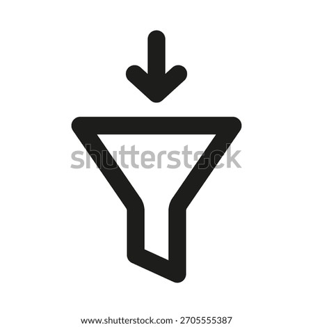 Filter Icon. Modern professional minimal line graphic illustrating sorting, selection, data refinement, search optimization and adjustment
