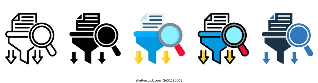 Filter Icon Multiple Style Vector Illustration