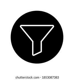 Filtern Sie das Symbol auf weißem Hintergrund. Filtern Sie das Symbol für Website, App, i.