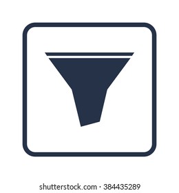 Filter icon, on white background, rounded rectangle border, blue outline