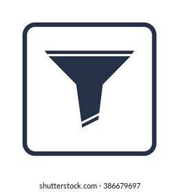 Filter icon, on white background, rounded rectangle border, blue outline