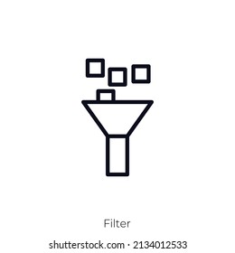 Filtern Sie das Symbol. Konkretes Stildesign einzeln auf weißem Hintergrund