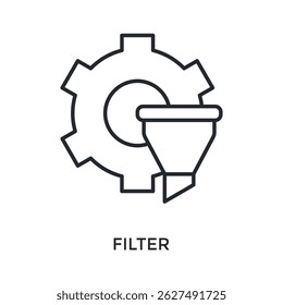 Filter Icon Outline Style. Vector Illustration For Graphic Design