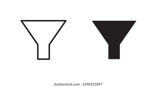 Filter icon outlined icon vector collection.