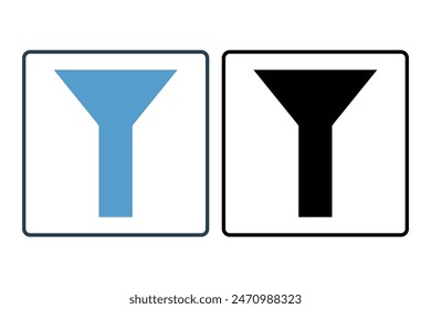 filter icon. icon related to edit tool. suitable for web site, app, user interfaces, printable etc. solid icon style. simple vector design editable