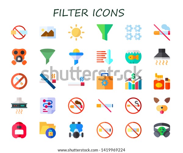 Filter Icon Set 30 Flat Filter Stock Vector (Royalty Free) 1419969224 ...