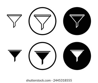 Filter Icon Set. Marketing Sales Conversion Filter Symbol. Funnel Channel Sign suitable for apps and websites UI designs.
