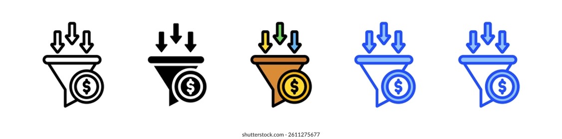 Filter Icon Set With Multiple Style Collection