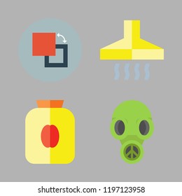 filter icon set. vector set about coffee pot, background, extractor hood and gas mask icons set.