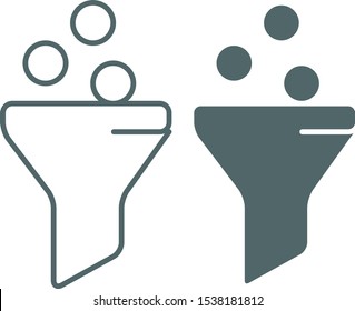 Filter icon set. Vector illustration