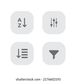 Filtern Sie Icon-Sets in verschiedenen Stilen. Vektorgrafik