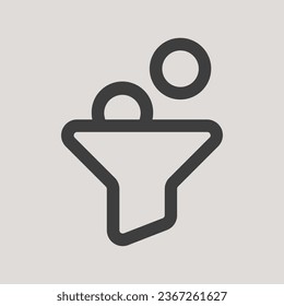 Icono de filtro en estilo simple, plano y minimalista
