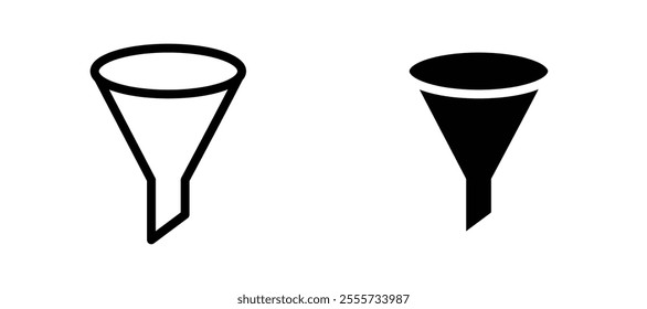 Filter icon symbol collection on white background.