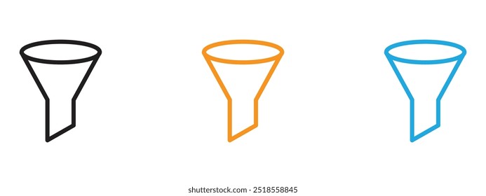 Filter icon Thin line illustration set