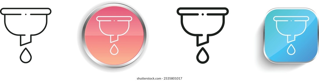 ícone de filtro. Design fino, linear, regular e estilo botão isolado no fundo branco