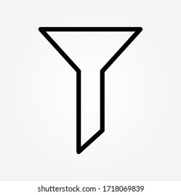 Icono de filtro en estilo plano moderno aislado en segundo plano. Símbolo de página de plantilla de signo vectorial de embudo para el diseño del sitio Web. Ilustración del vector, EPS10.