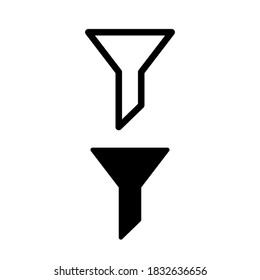Diseño de vectores de iconos de filtro, símbolos de filtro