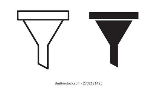 Filter icon. Vector illustration, flat and stroke