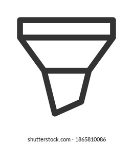 ilustración vectorial de icono de filtro. diseño de contorno de icono de filtro.