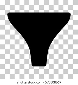 Filter icon. Vector illustration style is flat iconic symbol, black color, transparent background. Designed for web and software interfaces.