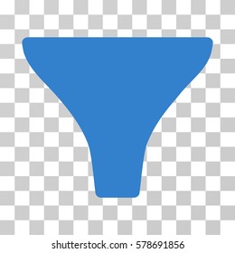 Filter icon. Vector illustration style is flat iconic symbol, cobalt color, transparent background. Designed for web and software interfaces.