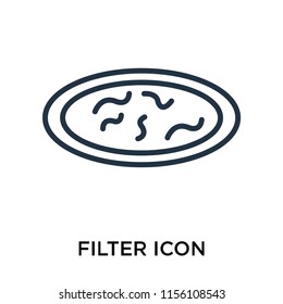 Filter icon vector isolated on white background, Filter transparent sign , thin symbol or stroke element design in outline style
