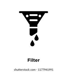 Filter icon vector isolated on white background, logo concept of Filter sign on transparent background, filled black symbol