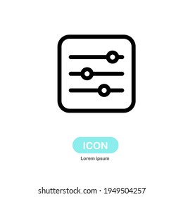 Filter icon vector isolated on white background.