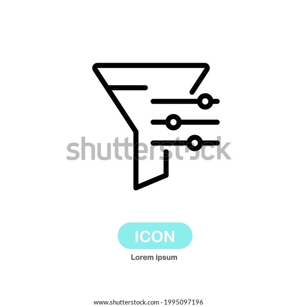 Filter icon\
vector isolated on white\
background.