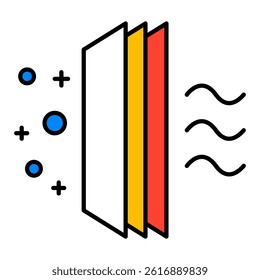 Filter Icon. Visual representation of filter used in HVAC and home service contexts