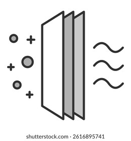 Filter Icon. Visual representation of filter used in HVAC and home service contexts