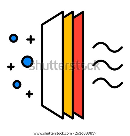 Filter Icon. Visual representation of filter used in HVAC and home service contexts