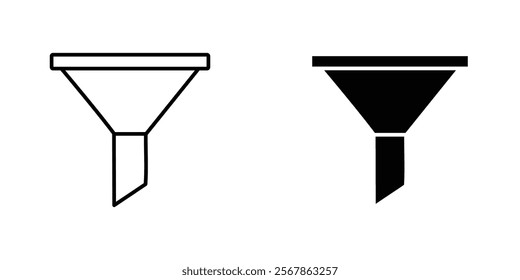Filter icons collection in Filled flat and thin line style.